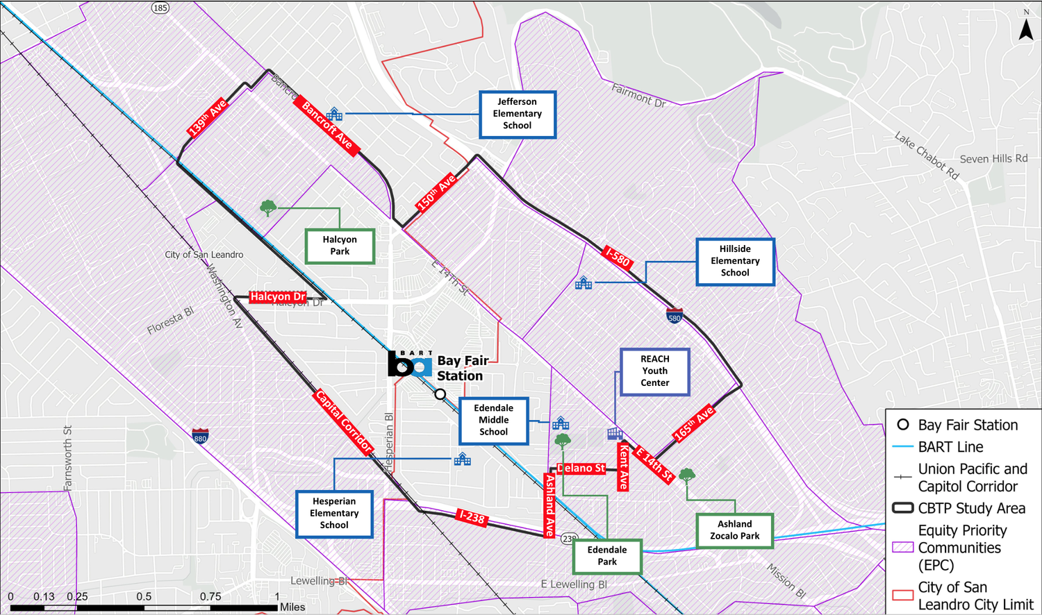map of the bayfair area
